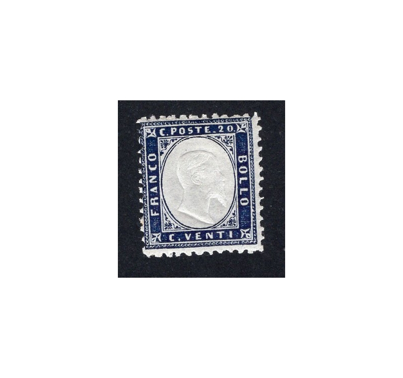 ITALIA REGNO 1862 Vitt. Emanuele 20 c. indaco n° 2. Cat. € 50 (**)