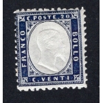 ITALIA REGNO 1862 Vitt. Emanuele 20 c. indaco n° 2. Cat. € 50 (**)