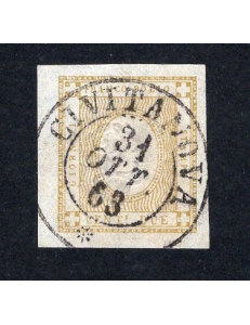 ITALIA REGNO 1862 - Cifra in rilievo 2 c. bistro, n° 10. Cat. € 160 (U)