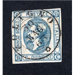 ITALIA REGNO 1863 Vitt. Emanuele 15 c. I tipo stampa litografica, n° 12. Cat. € 40 (U)