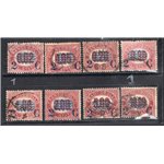 ITALIA REGNO 1878 Servizio serie n° 29/36 sovr. Cat. € 265 (U)