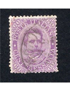 ITALIA REGNO 1889 Umberto I 60 c. violetto n° 47. Cat. € 80 (U)