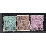 ITALIA REGNO 1890 Umberto I sovr., serie n° 56/58. Cat. € 220 (U)