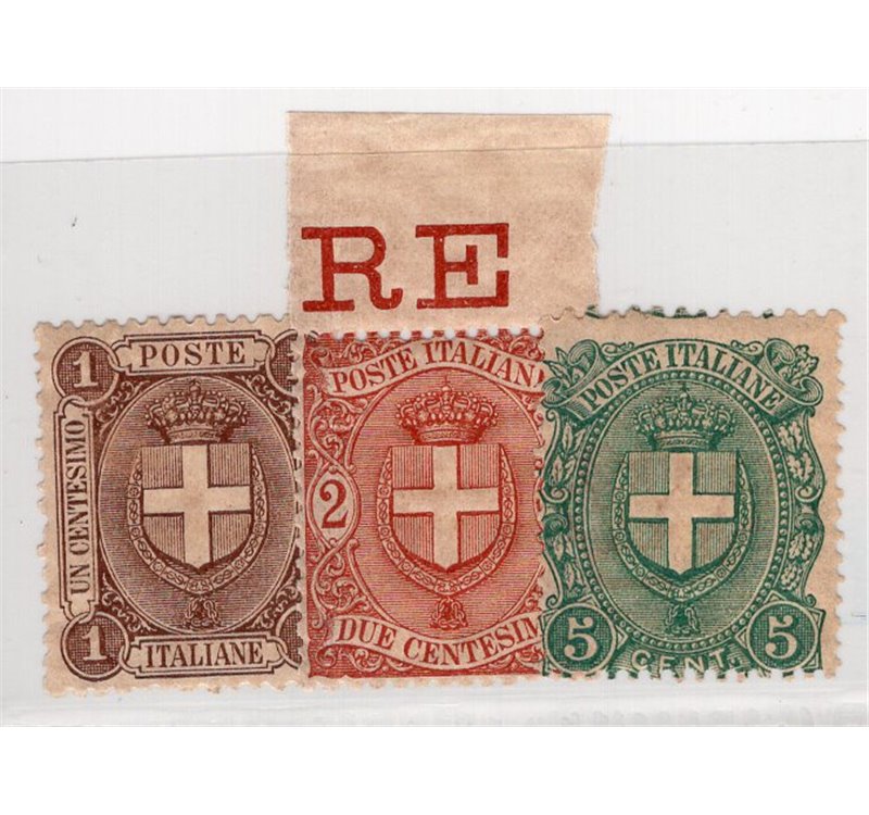 ITALIA REGNO 1896/97 Stemma, serie n° 65/67. Cat. € 97 (**)