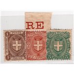 ITALIA REGNO 1896/97 Stemma, serie n° 65/67. Cat. € 97 (**)