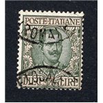ITALIA REGNO 1910 Floreale 10 £ n° 91. Cat. € 60 (U)