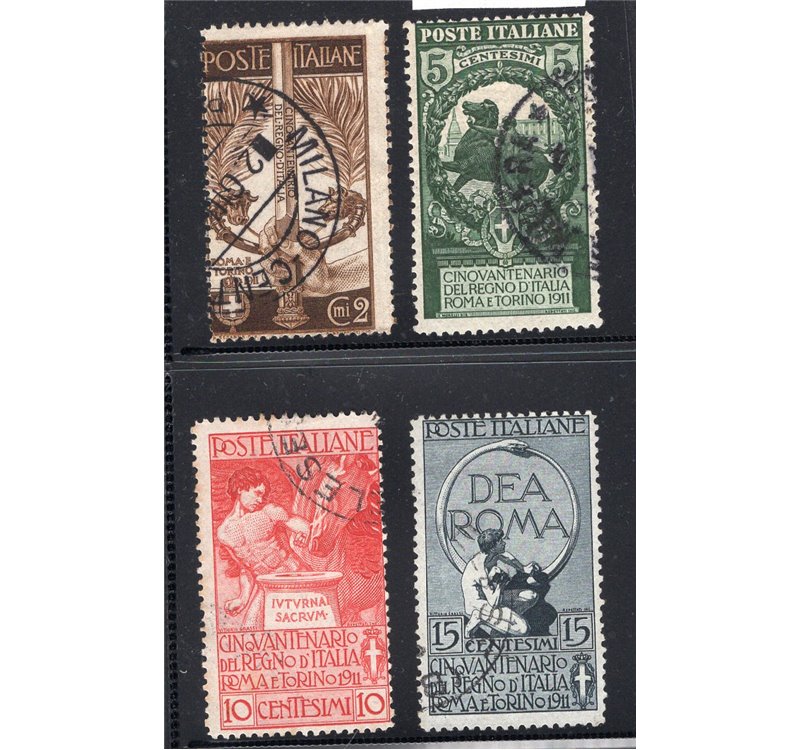 ITALIA REGNO 1911 Unità d'Italia serie n° 92/95. Cat. € 225 (U)