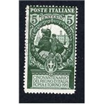 ITALIA REGNO 1911 Unità d'Italia 5 c. verde dent. 13½ n° 93a. Cat. € 120 (U)
