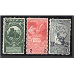 ITALIA REGNO 1913 Unità d'Italia, serie n° 99/101 con ottima centratura. Cat. € 125 (**)