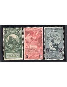 ITALIA REGNO 1913 Unità d'Italia, serie n° 99/101. Cat. € 25 (**)