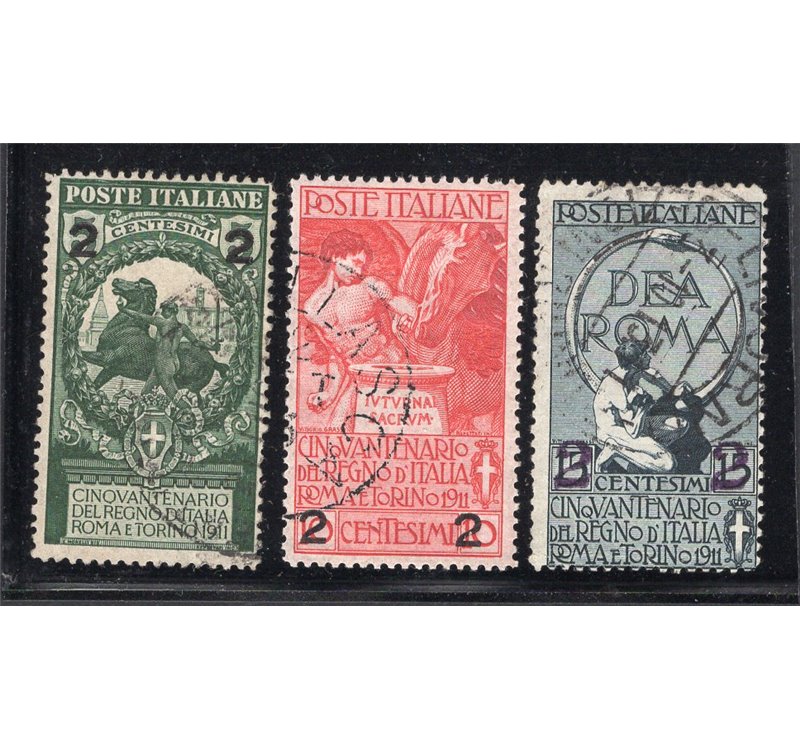 ITALIA REGNO 1913 Unità d'Italia, serie n° 99/101. Cat. € 25 (U)