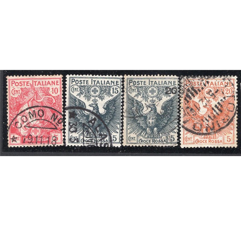 ITALIA REGNO 1915/16 Pro Croce Rossa, serie n° 102/5. Cat. € 165 (U)