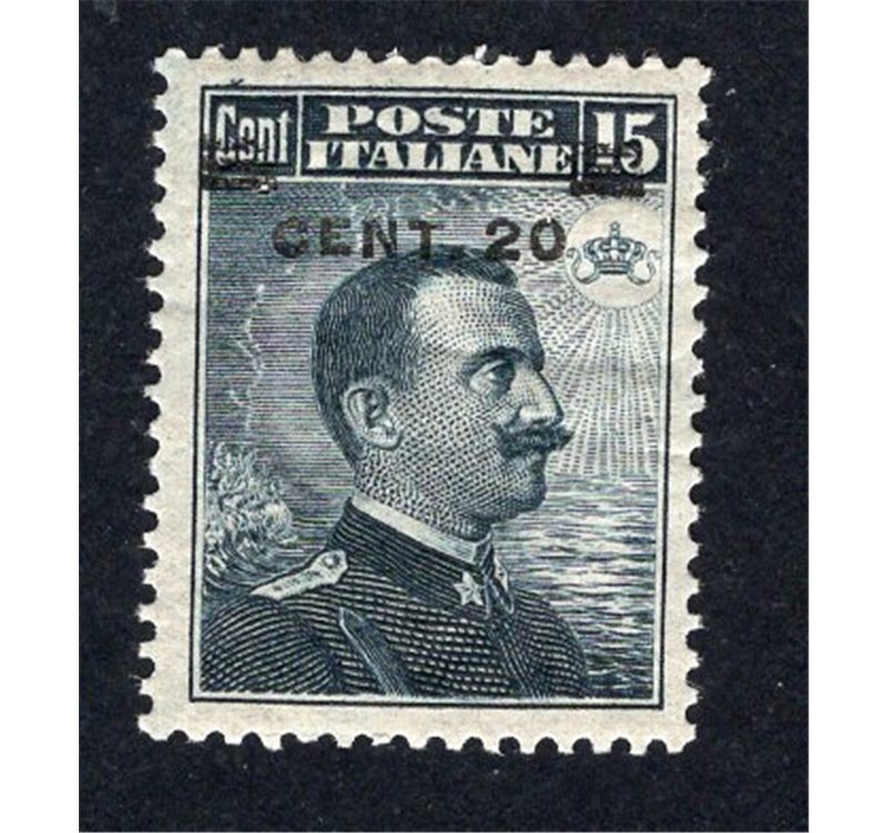 ITALIA REGNO 1916 Michetti 20 c. su 15 grigio nero n° 106 ottima centratura. Cat. € 260 (**)