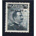 ITALIA REGNO 1916 Michetti 20 c. su 15 grigio nero n° 106 ottima centratura. Cat. € 260 (**)