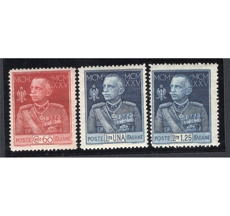 ITALIA REGNO 1925/26 Giubileo serie n° 186/88. Cat. € 125 (**)