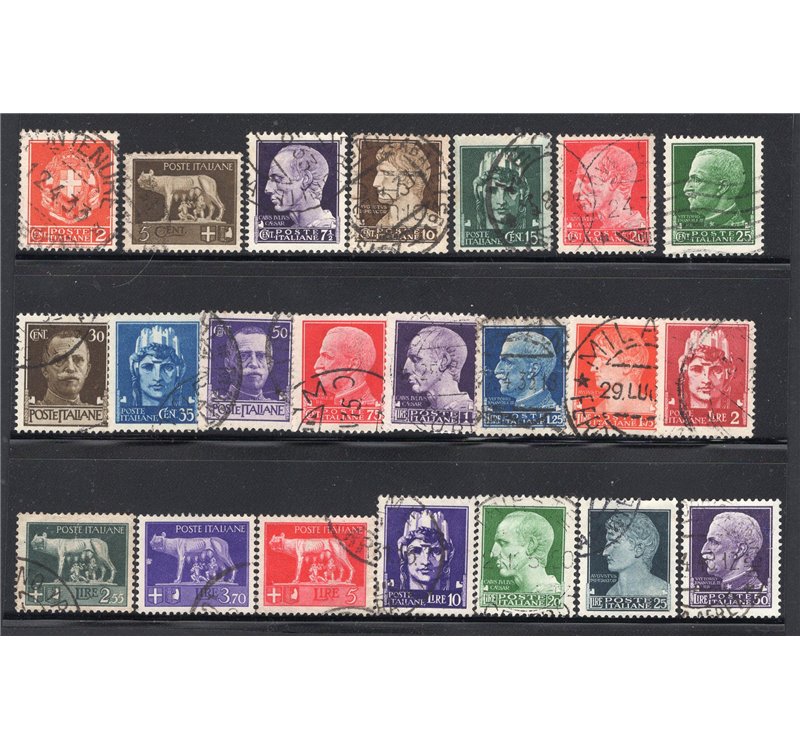 ITALIA REGNO 1929/42 Imperiale serie n° 242A/261. Cat. € 115 (U)