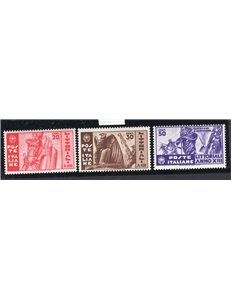 ITALIA REGNO 1935 Littoriali serie n° 377/79. Cat. € 30 (**)