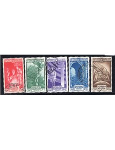 ITALIA REGNO 1935 Milizia IV annulli poco leggibili serie n° 380/83 + P.A. 89. Cat. € 180 (U)