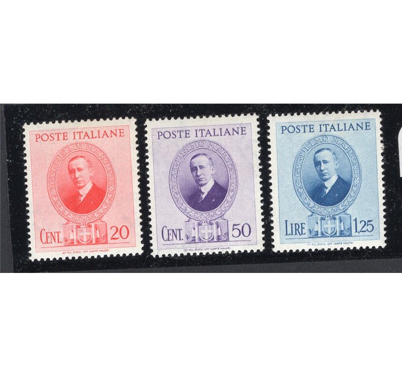 ITALIA REGNO 1938 Marconi serie n° 436/38. Cat. € 40 (**)