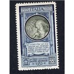 ITALIA REGNO 1932 Posta aerea Dante Alighieri 100 £ azzurro e oliva n° 41. Cat. € 165 (**)