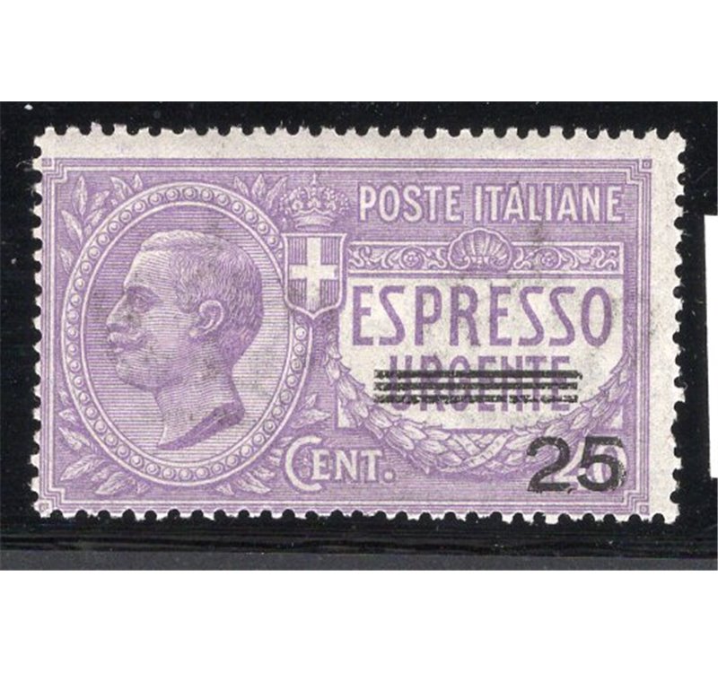 ITALIA REGNO 1917 Espresso urgente sovrast. "25" n° 3. Cat. € 175 (**)