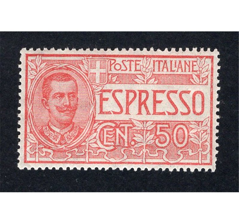 ITALIA REGNO 1920 Espresso Vitt. Emanuele 50 c. rosso ottima centratura n° 4. Cat. € 60 (**)