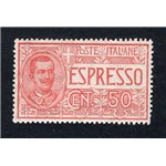 ITALIA REGNO 1920 Espresso Vitt. Emanuele 50 c. rosso ottima centratura n° 4. Cat. € 60 (**)