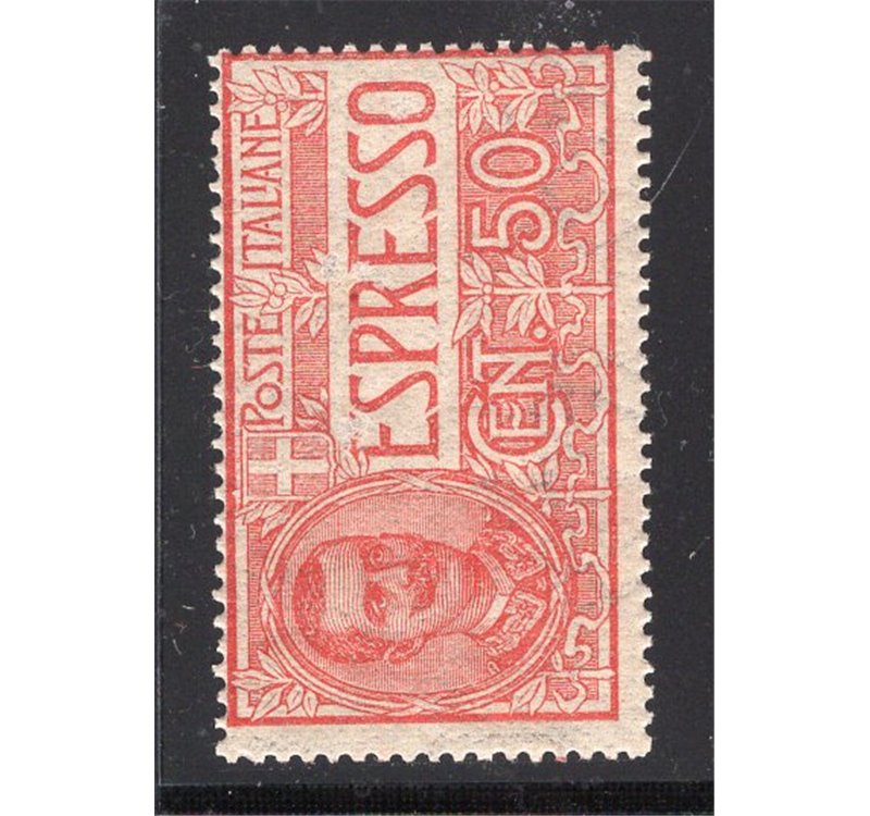 ITALIA REGNO 1920 Espresso Vitt. Emanuele 50 c. rosso ottima centratura n° 4. Cat. € 60 (**)