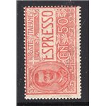 ITALIA REGNO 1920 Espresso Vitt. Emanuele 50 c. rosso ottima centratura n° 4. Cat. € 60 (**)