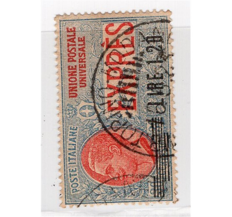ITALIA REGNO 1921 Espresso Vitt. Emanuele 1,20 £ su 30 n° 5. Firm.: Chia. Cat. € 40 (U)