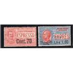 ITALIA REGNO 1924/25 Espresso Vitt. Emanuele sovast. serie n° 9/10 ottima cantratura. Cat. € 52,50 (**)
