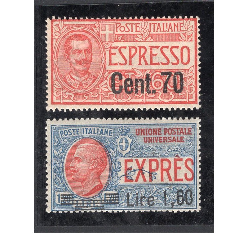 copy of ITALIA REGNO 1924/25 Espresso Vitt. Emanuele sovast. serie n° 9/10 ottima cantratura. Cat. € 52,50 (**)