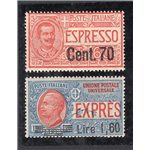 copy of ITALIA REGNO 1924/25 Espresso Vitt. Emanuele sovast. serie n° 9/10 ottima cantratura. Cat. € 52,50 (**)