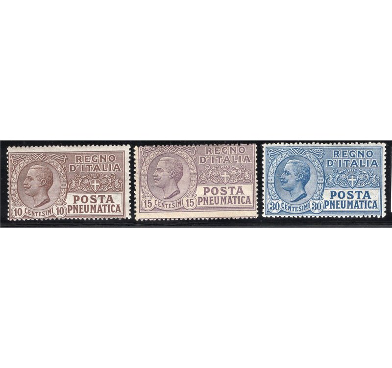ITALIA REGNO Posta pneumatica Vitt. Emanuele serie n° 1/3. Cat. € 50 (**)