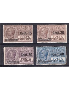 ITALIA REGNO 1924/25 Posta pneumatica Vitt. Emanuele serie n° 4/7. Cat. € 135 (**)