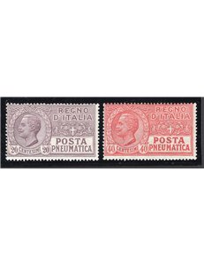 ITALIA REGNO 1924/25 Posta pneumatica Vitt. Emanuele serie n° 8/9. Cat. € 175 (**)