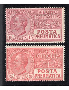 ITALIA REGNO 1927/28 Posta pneumatica Vitt. Emanuele serie n° 12/13. Cat. € 100 (**)