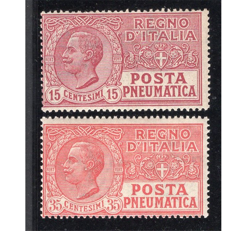 ITALIA REGNO 1927/28 Posta pneumatica Vitt. Emanuele serie n° 12/13. Cat. € 100 (**)