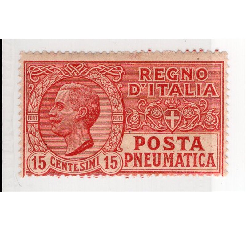 ITALIA REGNO 1928 Posta pneumatica Vitt. Emanuele 15 c. rosso violetto n° 12a. Cat. € 20 (**)