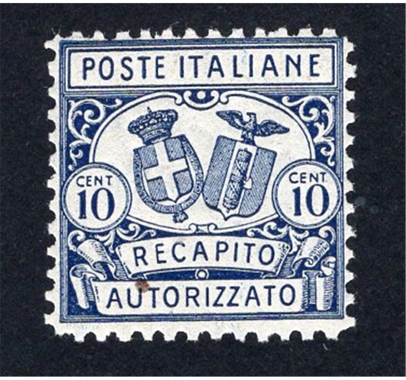 ITALIA REGNO 1928 Recapito autorizzato 10 c. dent. 11 n° 1. Cat. € 225 (**)