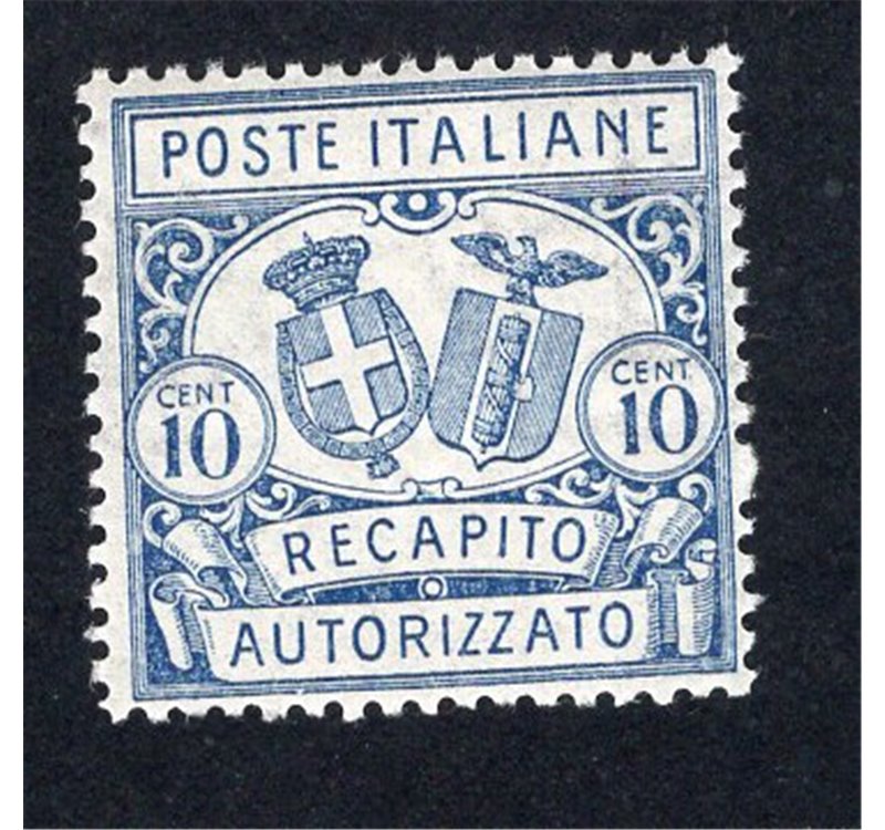 ITALIA REGNO 1928 Recapito autorizzato 10 c. dent. 11 n° 1. Cat. € 225 (**)