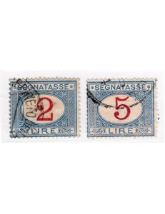 ITALIA REGNO 1890/91 Segnatasse mascherine soprast., serie n° 17/19. Cat. € 100 (U)