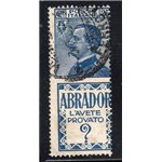 ITALIA REGNO 1922/24 Pubblicitari Abrador 25 c. azzurro n° 4. Cat. € 275 (U)