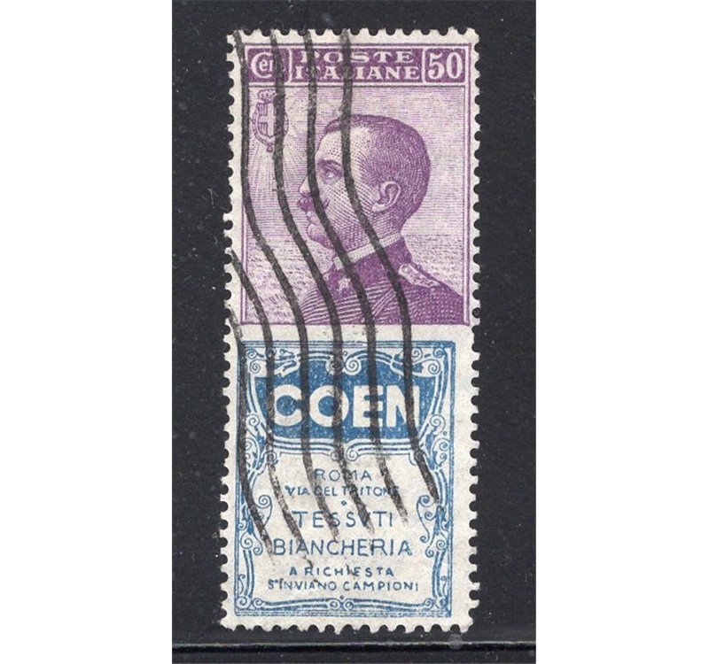 ITALIA REGNO 1925 Pubblicitari Coen 25 c. violetto, n° 10. Cat. € 165 (U)