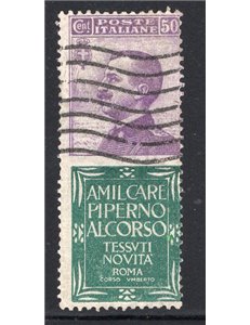 ITALIA REGNO 1925 Pubblicitari De Montel 50 c. n° 12. Cat. € 30 (U)