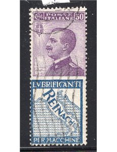 ITALIA REGNO 1924 Pubblicitari Reinach 25 c. azzurro n° 7. Firm.: Chia. Cat. € 165 (U)