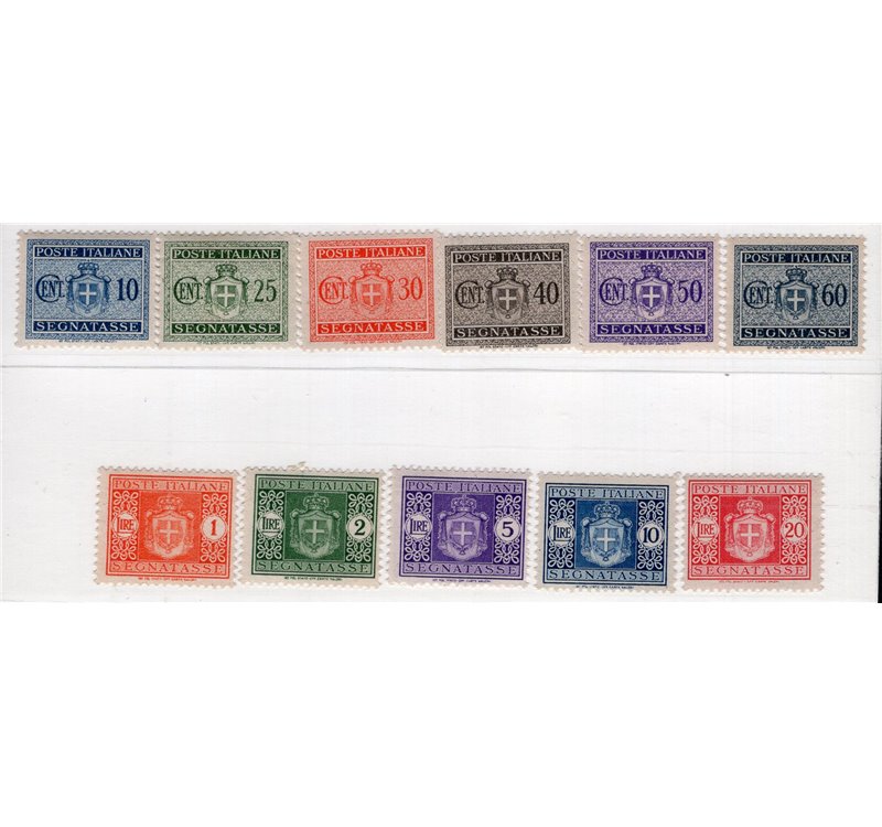 Luogotenenza 1945 Segnatasse serie n° 73/85 senza filigrana. Cat. € 35