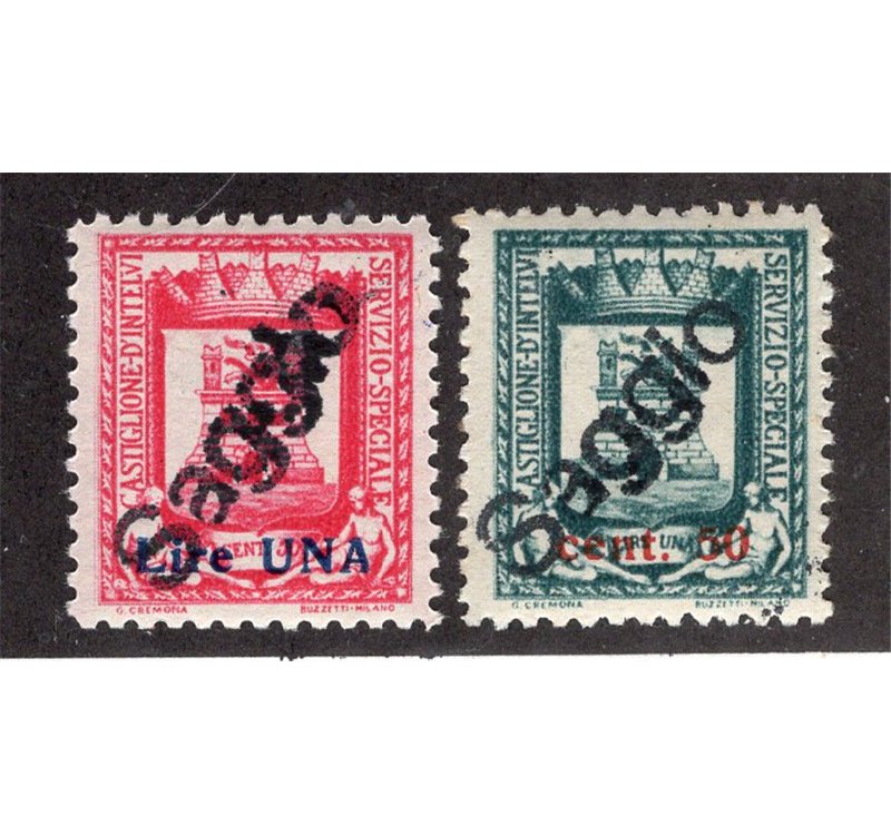 Emissioni Locali 1945 Castiglione D'Intelvi serie sovrast. "Saggio" n° 14/15 (**)