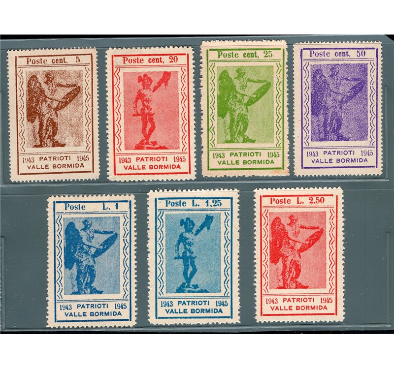 Emissioni C.L.N. Imperia 1945 Fratelli Bandiera soprast. serie n° 13/15. Cat. € 65 (**)
