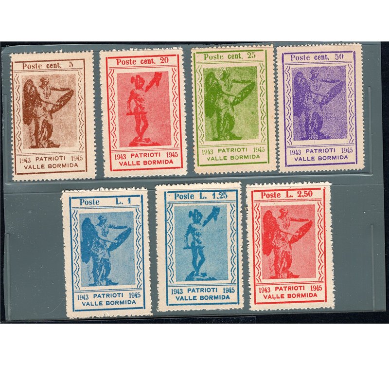 Emissioni C.L.N. Valle Bormida 1945 Statua di Teseo serie n° 9/15. Cat. € 180 (**)